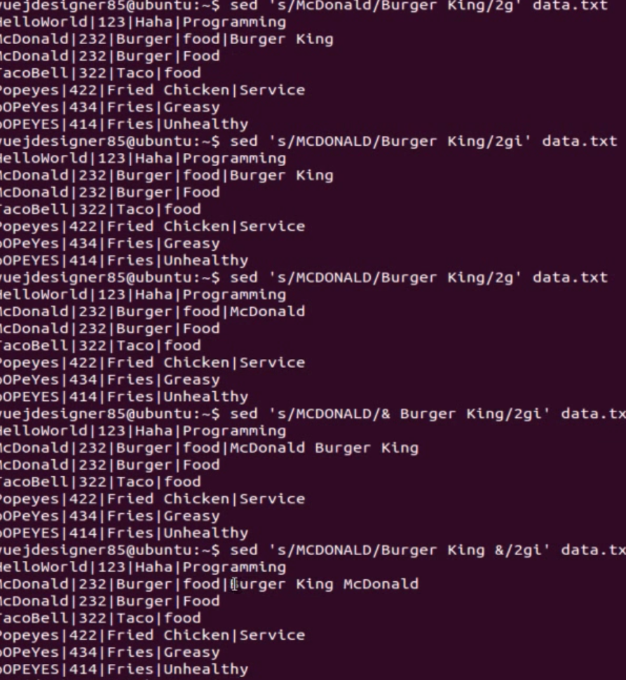 linux sed command